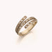 gouden ring driedubbele band met diamant
