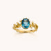 geelgouden ring met topaas en diamant