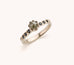 Ring met grijze zout/peper diamant en zwarte diamanten