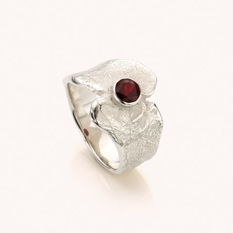 zilveren ring met edelsteen