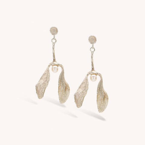 oorhanger  in zilver met parel