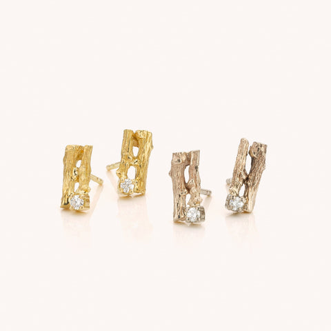 gouden oorstekers met diamant